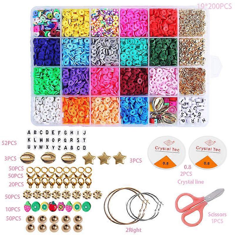 1 مجموعة حبات الطين متوافقة مع أساور المجوهرات صنع كيت ، 24 لونا 6 مم مسطح جولة بوليمر الطين فاصل بيا