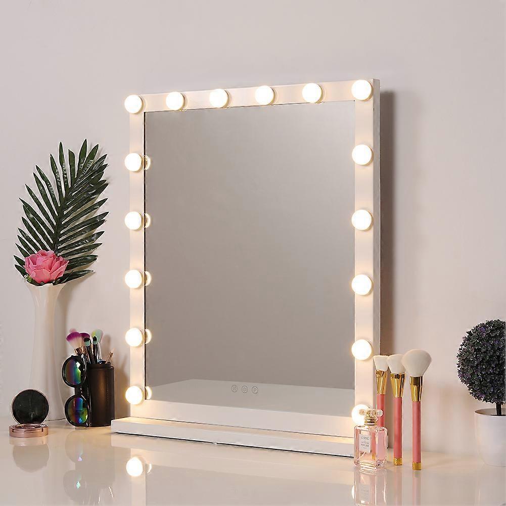 Hollywood Style Lighted Rectangular Vanity Mirror
