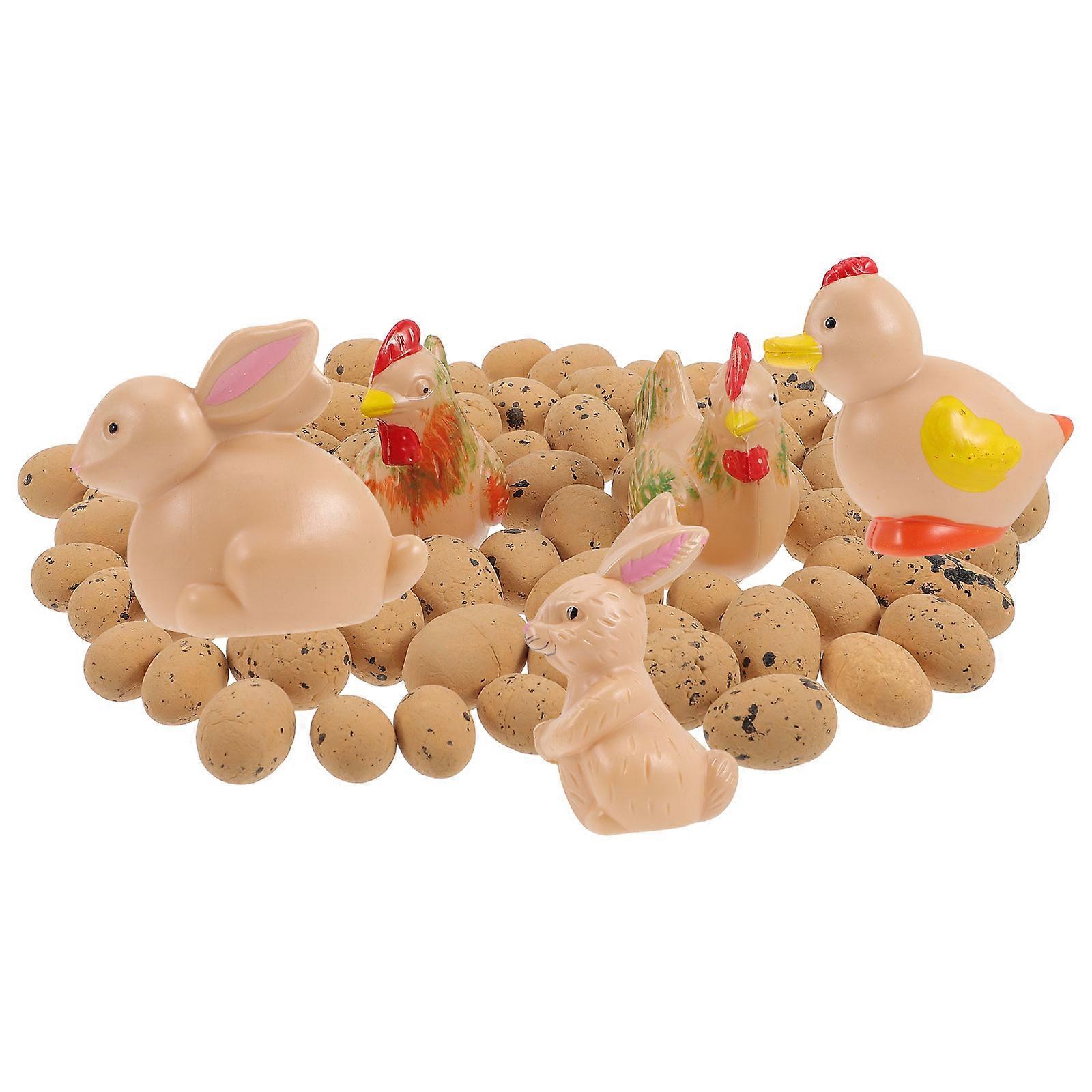 1 Set Easter Decorations Easter Egg Rabbit Chick Duck Miniatures DIY Accessories for Easter Wreath