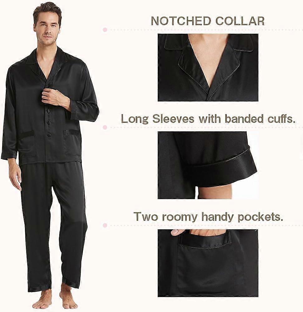 Herren Nachtwäsche Baumwolle Button-Down Pyjama Set i