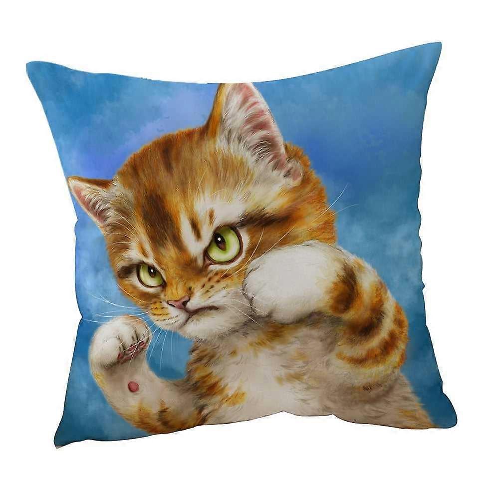 Cool Cat Designs the Fighter Kitten Cushion Cover