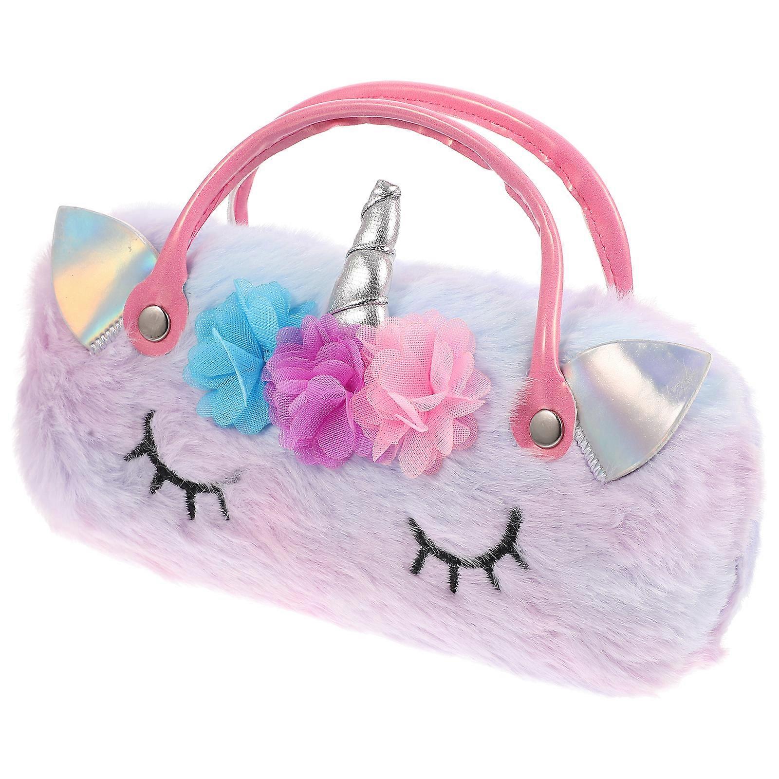 Unicorn Glasses Case Plush Unicorn Eyeglasses Case Portable Kids Money Bag Cartoon Eyeglasses Pouch