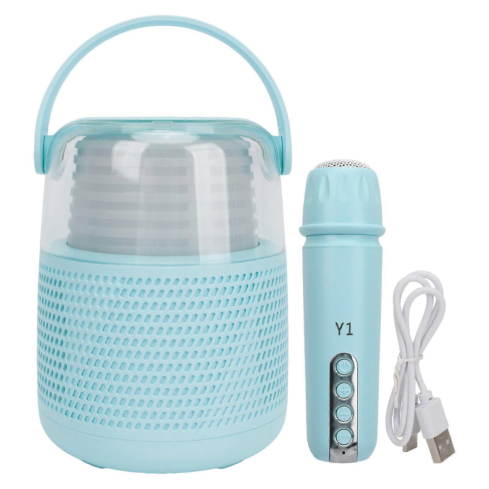 Portable Karaoke Machine Rgb Colorful Lights Handheld Bluetooth Speaker With Wireless Microphone For Home Party