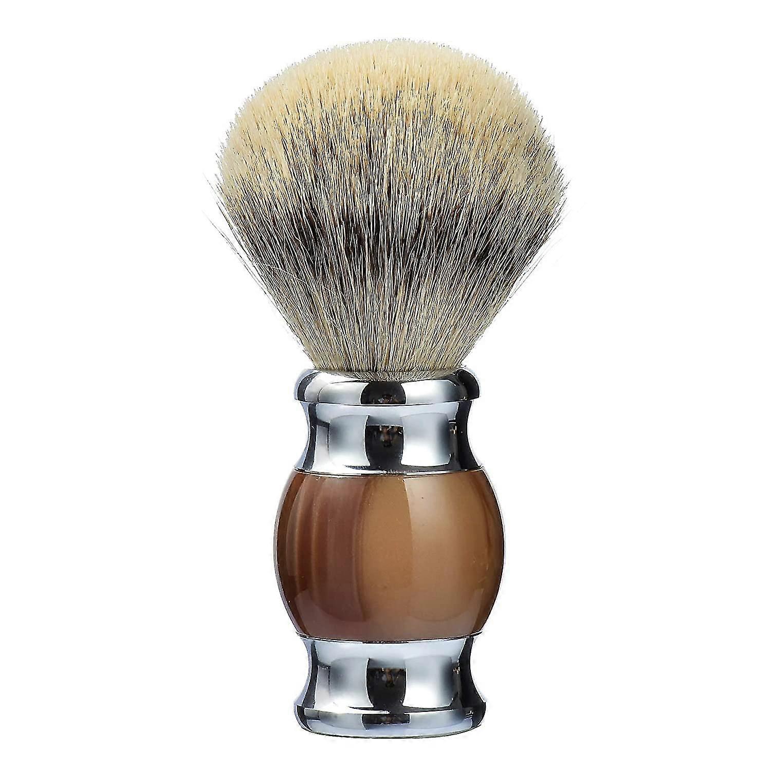 Pincel de Barbear 100% Silvertip Badger, Pincel de Barbear com Base de Resina e Aço Inoxidável (preto)