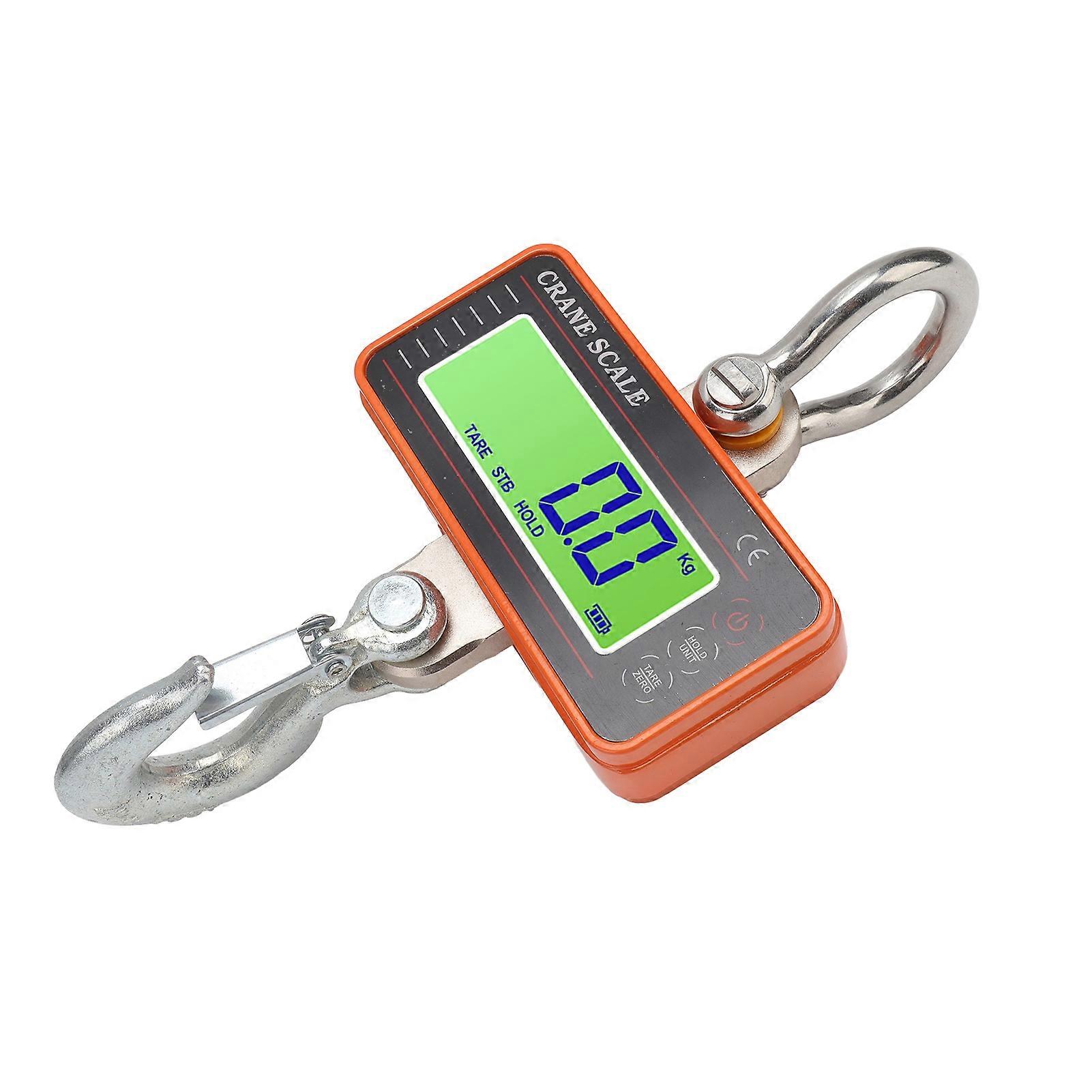 Digital Crane Scale 1500kg 3000lb Electronic Industrial Heavy Duty Hanging Scale with Remote Control LED Display Orange