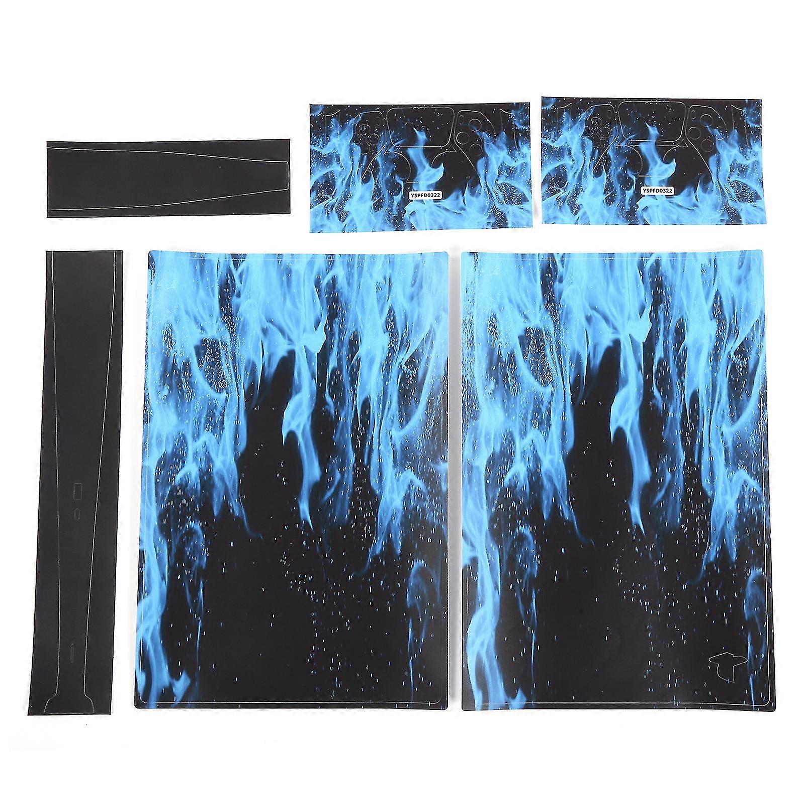 KINCJON Controller Protective Sticker Game Console Skin Decoration Cover compatible with PS5 Flame Pattern-YM