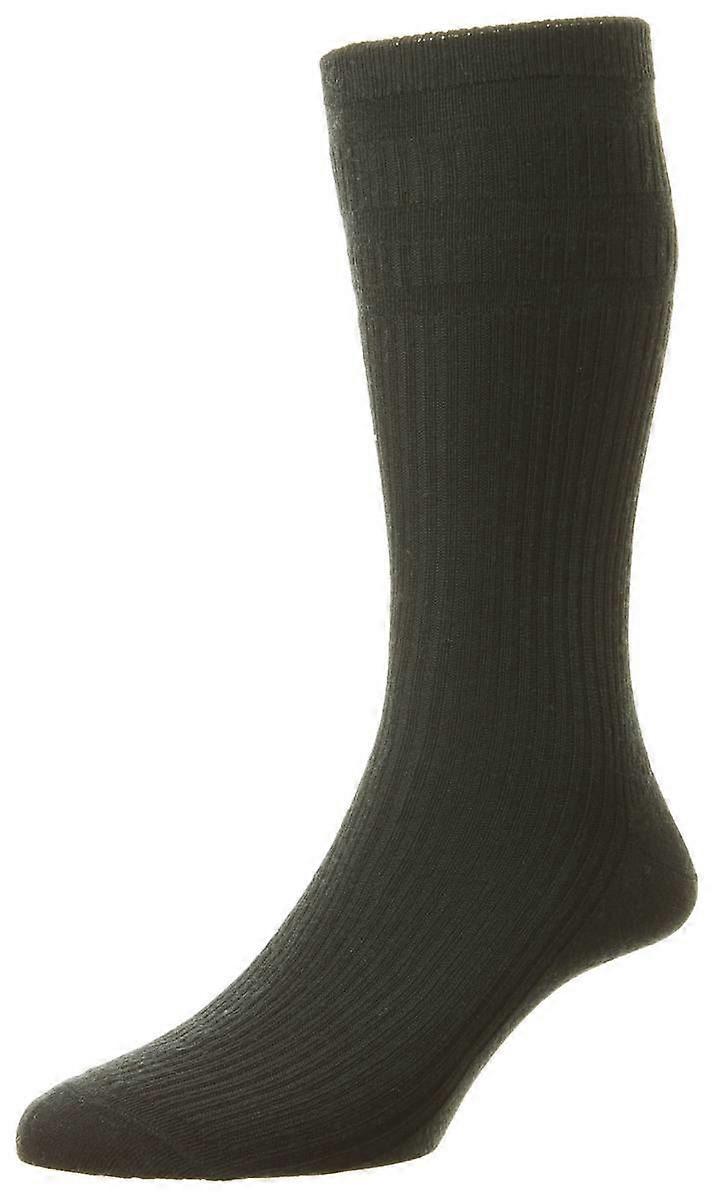 HJ Hall Wool Extra-Wide Softop Socks - Black