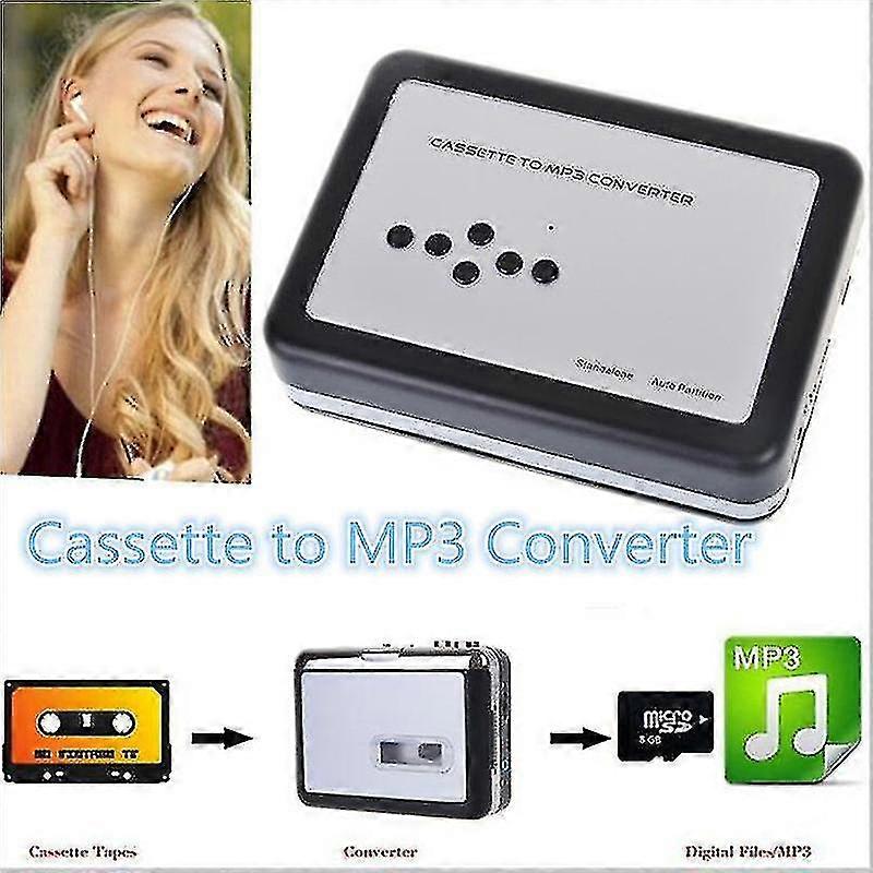 2024 Usb Cassette Converter To Mp3, Portable Cassette Player Digital Cassette Converter Audio Music Player Cassette Converter With Headphones And Carr