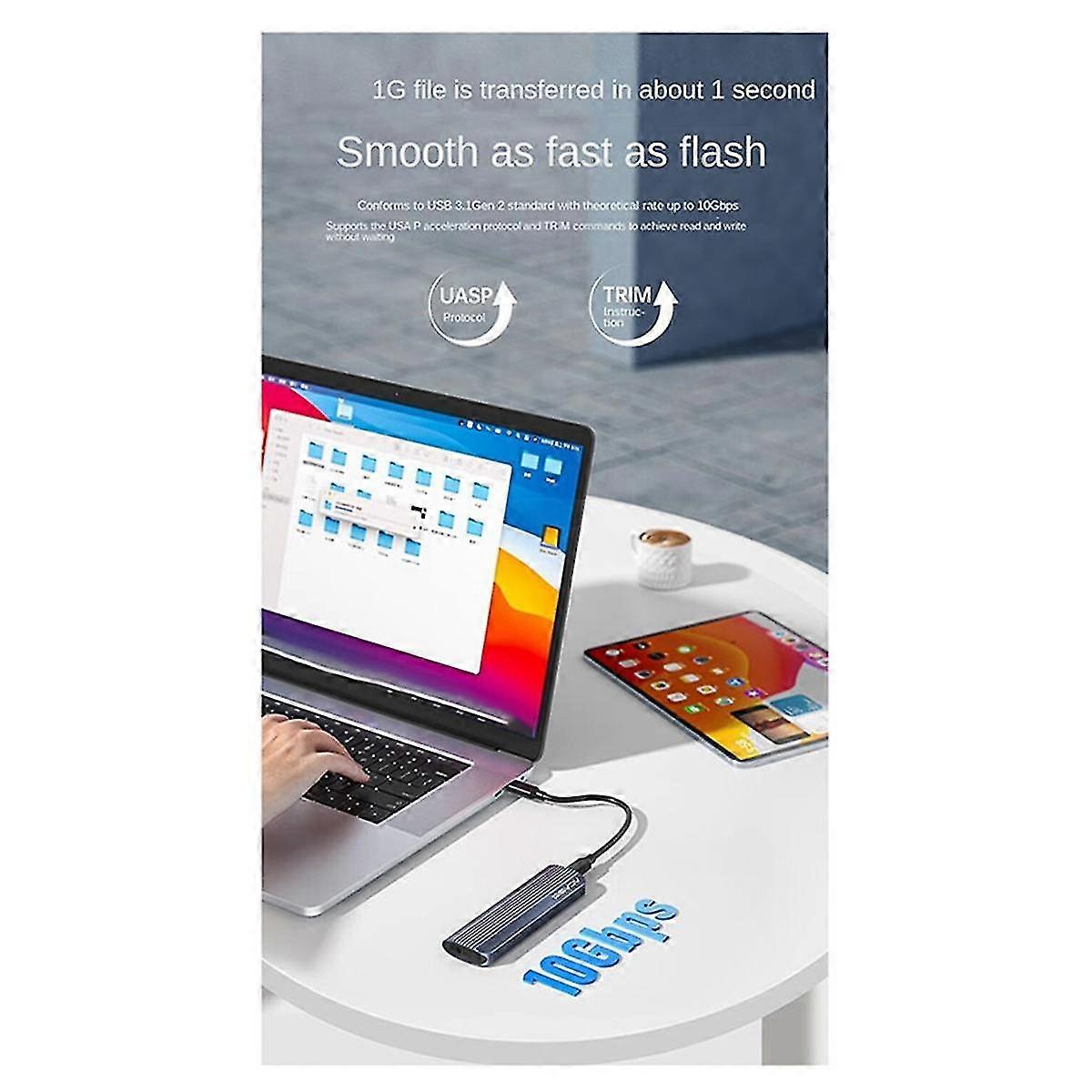 M2 SSD Case M.2 NVMe NGFF SATA SSD Enclosure Adapter 10Gbps External Enclosure Max 8TB Dual Protoc