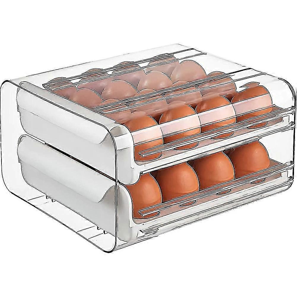 Egg Storage Drawer Container For Refrigerator, Double-layer Type Egg Storage Rack, Kitchen Egg Box