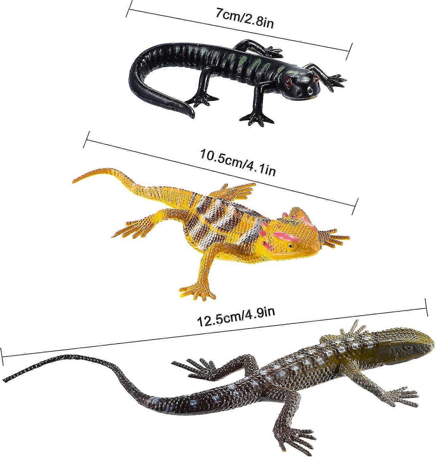 24pcs فو نموذج الزواحف السحلية الملونة شخصيات بلاستيكية ألعاب تعليمية