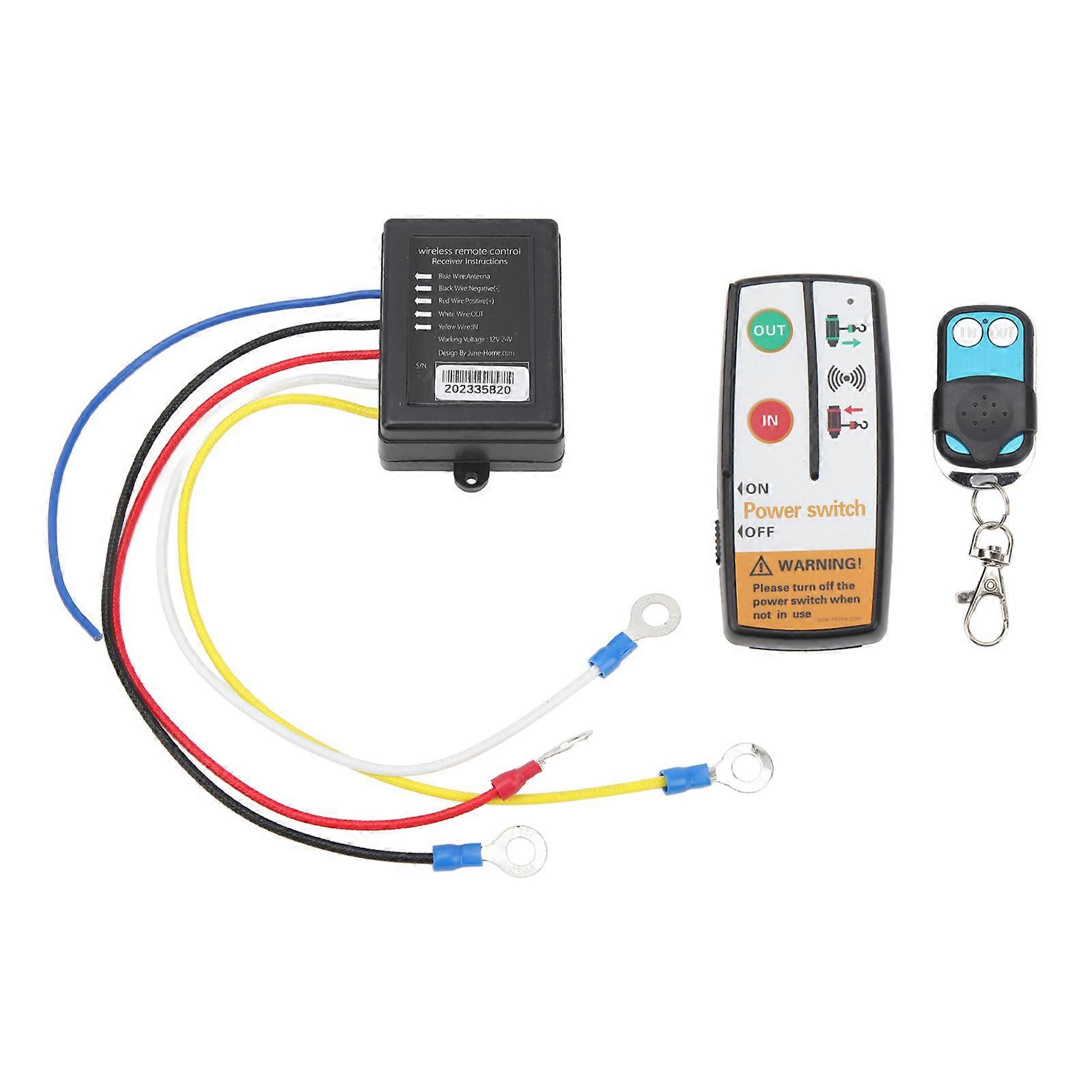 طقم التحكم عن بعد ونش لاسلكي 12 فولت 24 فولت استجابة سريعة 50 قدم تحكم دقيق مع جهاز استقبال لشاحنة ATV SUV