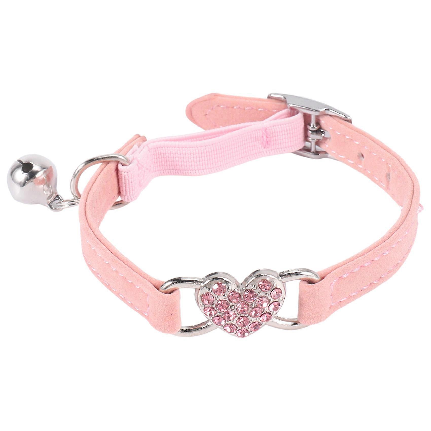 Heart charm and collar safety elastic adjustable with soft velvet material collar pet product small