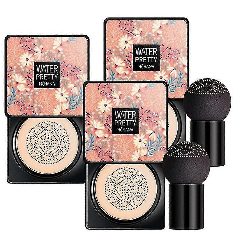 3pcs Air Cushion Mushroom Head Cc Bb Cream Foundation Concealer Moisturizing Makeup