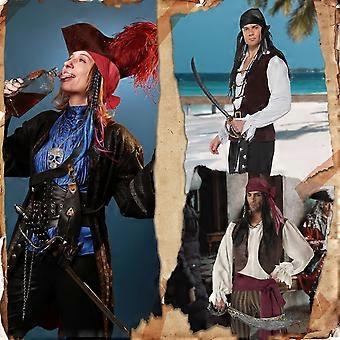 Pirate Costume Accessories Set – Bandana, Sash, Necklace & Eye Patch For Halloween & Cosplay