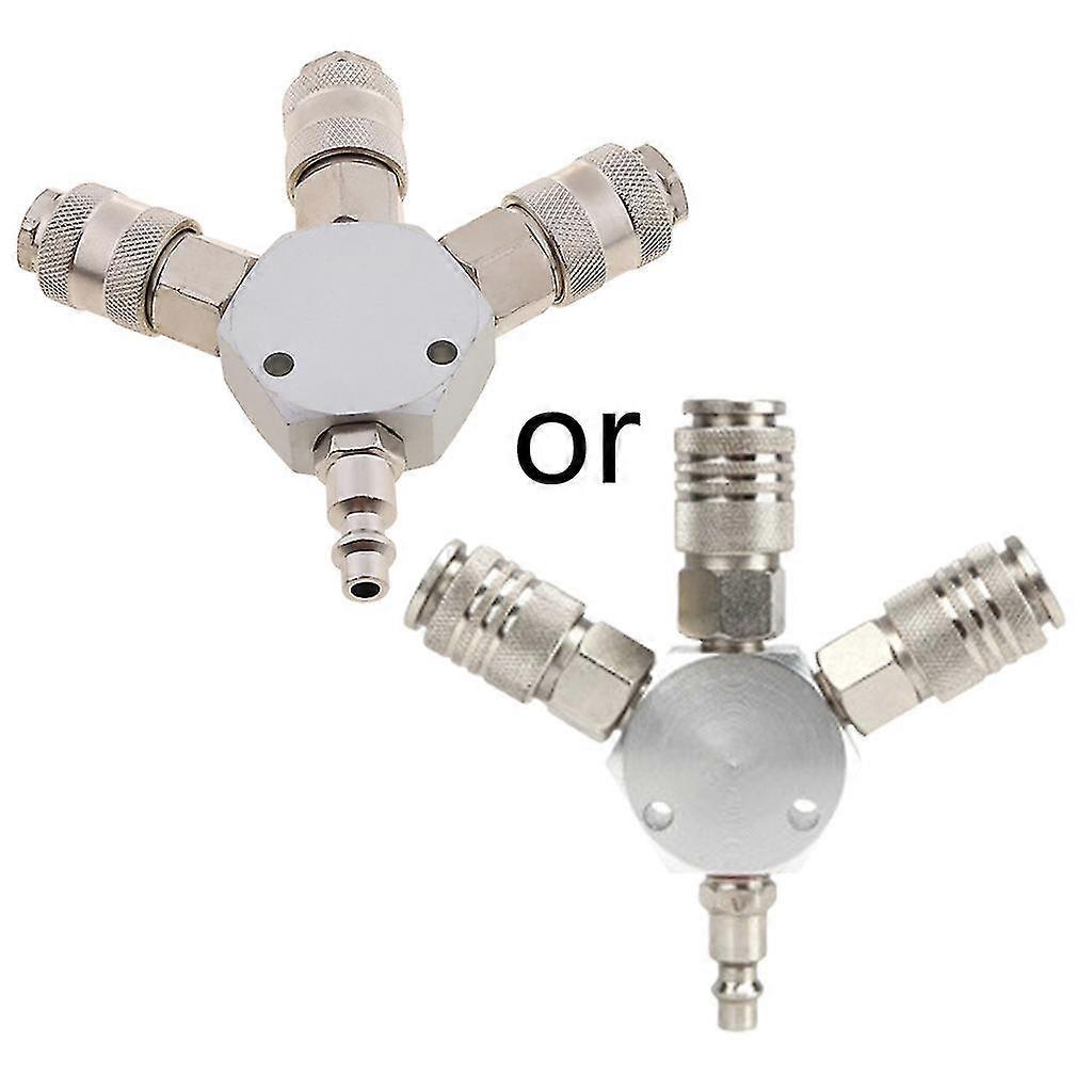 Universal 3-way Quick Connector Air Compressor Manifold Hose Coupler Fitting