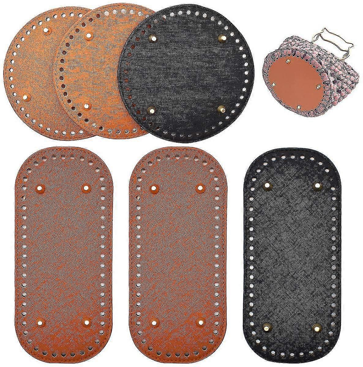 6 Pcs Bag Base For Crocheting Leather Basket Bottom Leather Bag Shaper Base