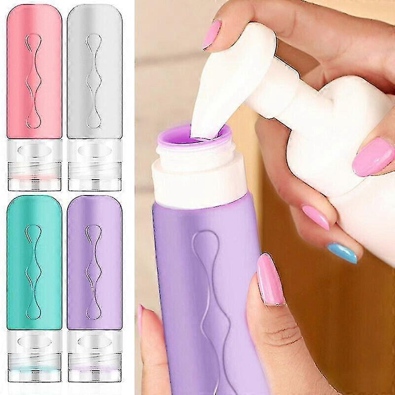 4pcs Travel Bottle Empty Containers Silicone Leak Proof Squeeze Bottles 90ml