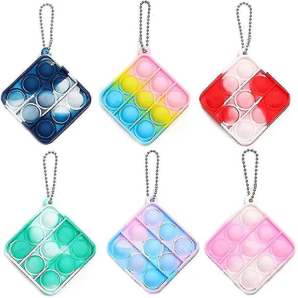 6pcs Mini Pop Keychain Pack,cheap Fidget Toys Set,push Bubble Simple Dimple Toy