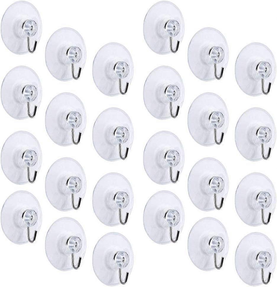 24pcs Suction Cup Hooks Bathroom 40mm Suction Cup Hooks Transparent PVC Towel Hooks for Hanging Towel Clips