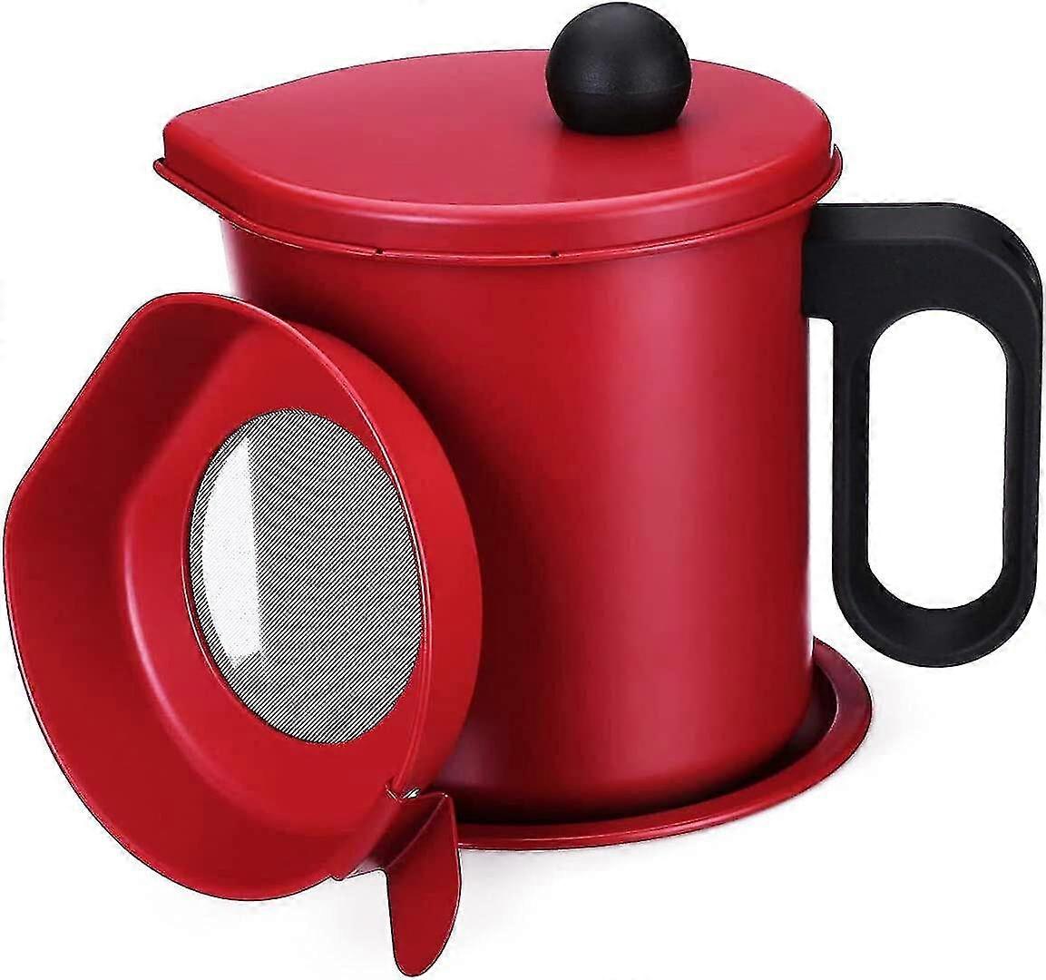 1.7l Bacon Grease Container With Mesh Strainer