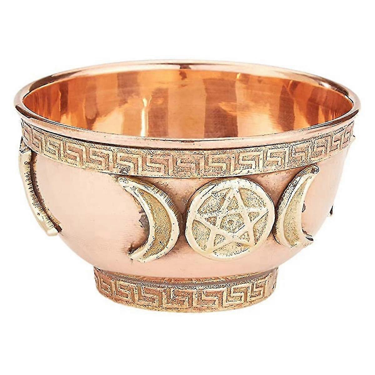 Triple Moon Copper Offering Bowl 3inch, Compatible With Altar Use, Ritual Use