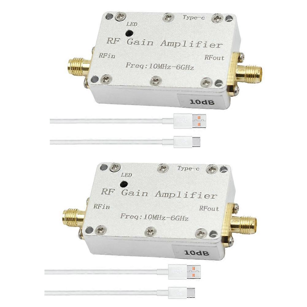2Pcs 10M-6GHz RF Gain Amplifier High Flatness RF Power Amplifier RF Drive Signal Receiver 433M 1.2G