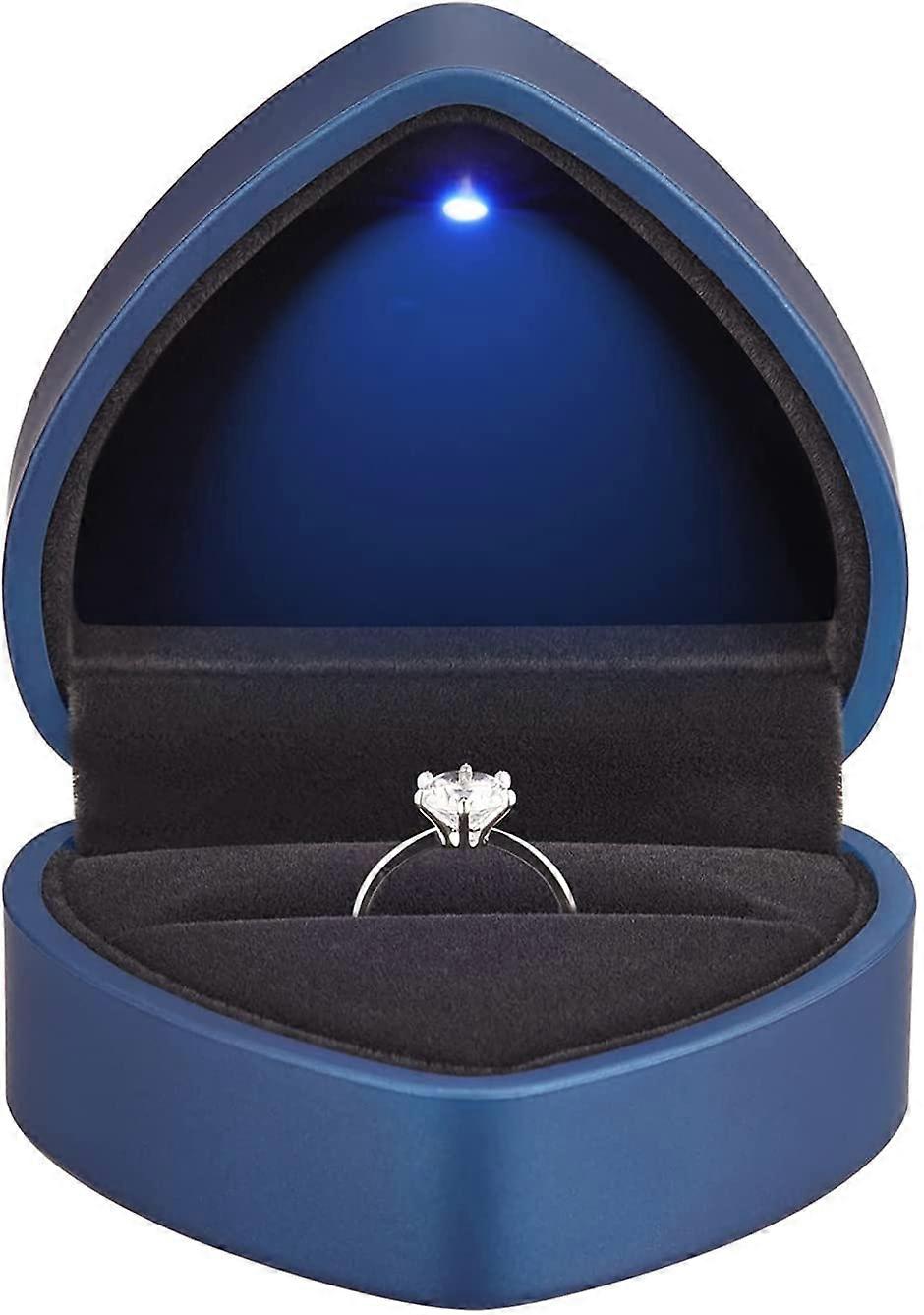 Scatola Portagioielli Illuminata A LED - Con Fodera Morbida - Per Anelli, Orecchini E Proposal Di Matrimonio - Elegante E Lussuosa