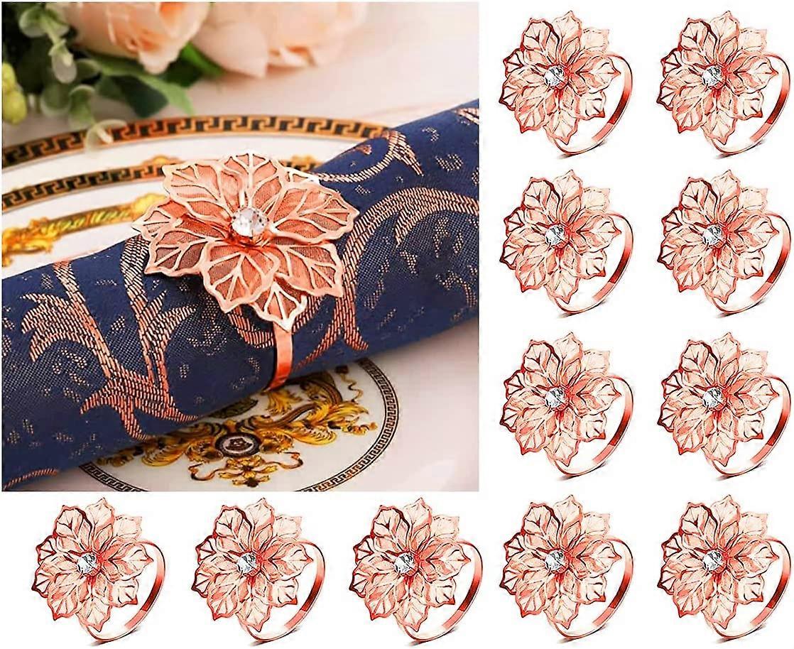 12 Pcs Flower Napkin Ring Buckle