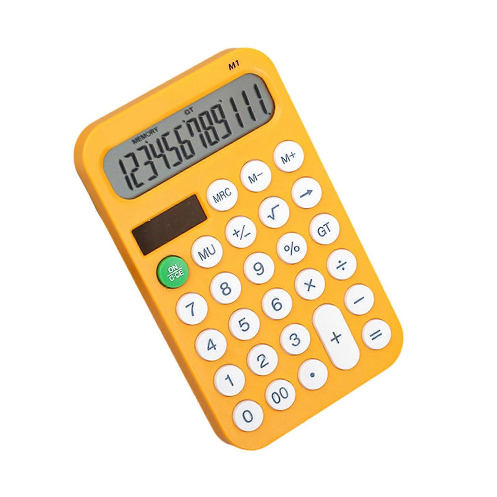 Desktop Calculator Solar Powered Battery Operated 12 Digits Round Buttons Large LCD Display Finance Student Calculator Office Supplies KAESI