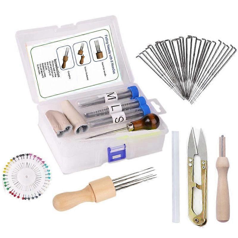 Needle Felting Tools, Wool Felting Supplies, Needle Felting Kit with 60 Pcs Needles Felting Needles, for DIY Felting Wool Projects