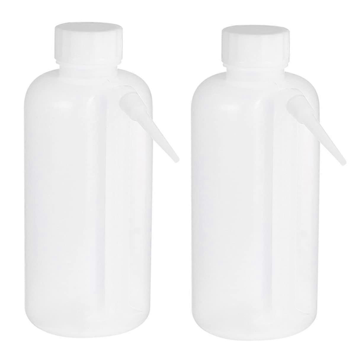 2 Pcs Side Tube Wash Bottles Wide Opening Squeeze Bottles Plastic Squeeze Bottles for Plants Labs