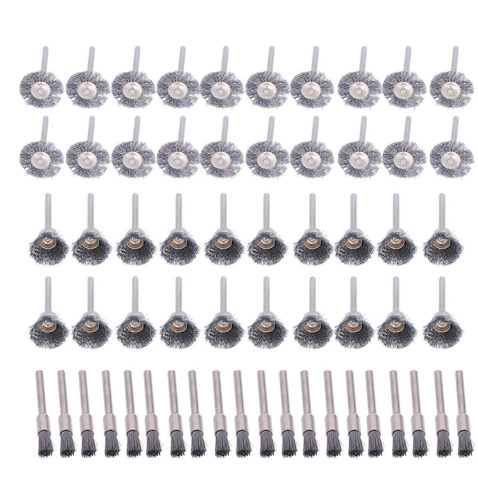 60 יחידות גלגלי תיל פלדה עט השחזה מתכת סט מברשות אביזרים לכלי סיבובי