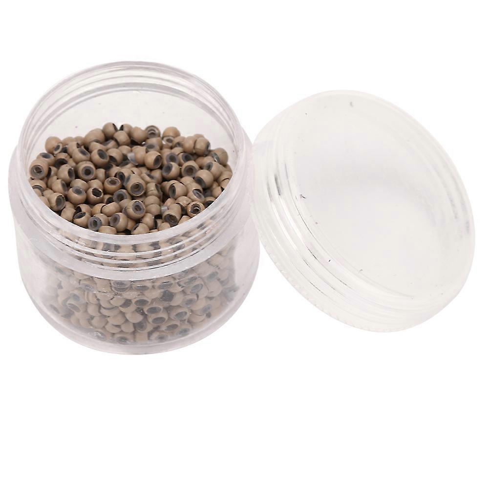 1000pcs 3mm x 2mm Silicone Micro Links Rings Beads Hair Extension ToolLight Brown