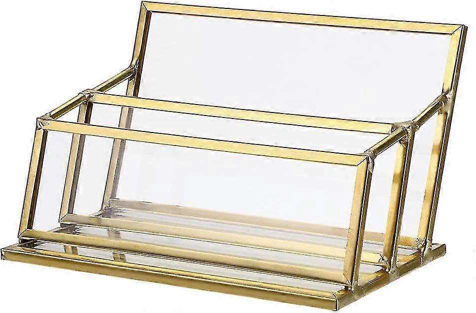2 Slot Glass Business Card Display Holder