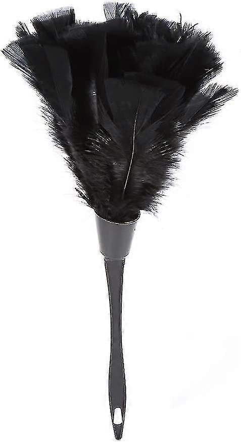 Feather Duster - Turkey Feather Duster Soft Brush With Black Handle, Home Furnit