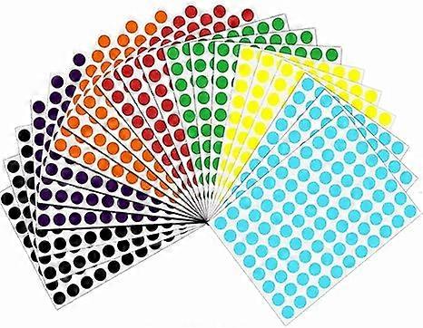 Color Coding Circle Dots Stickers 21 Sheets 3/4 Inch Round Dot Labels Stickers Dots Sticker Removable 7 Assorted Colors Color Code Dots Green Red Yel