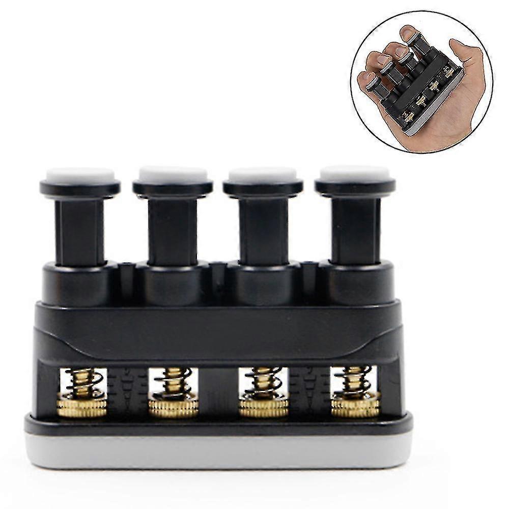 Finger Trainer 4 Adjustable Buttons Compatible With Guitar Players, Musicians, Athletes, Climbing Athletes And Physiotherapy Includes Example Exercis