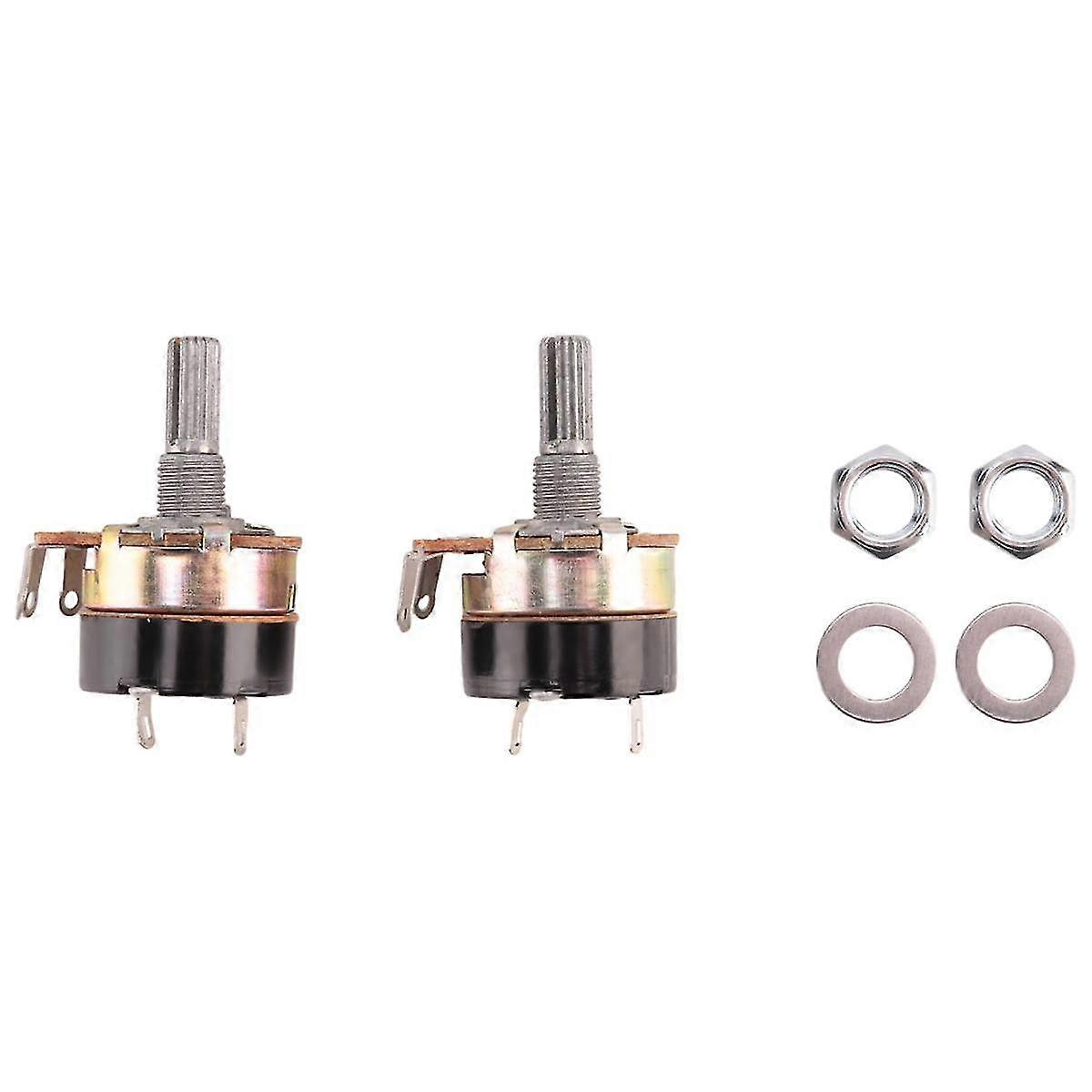 2Pcs 500K Ohm Single Linear Taper Potentiometers with on/off Switch+(bbcs