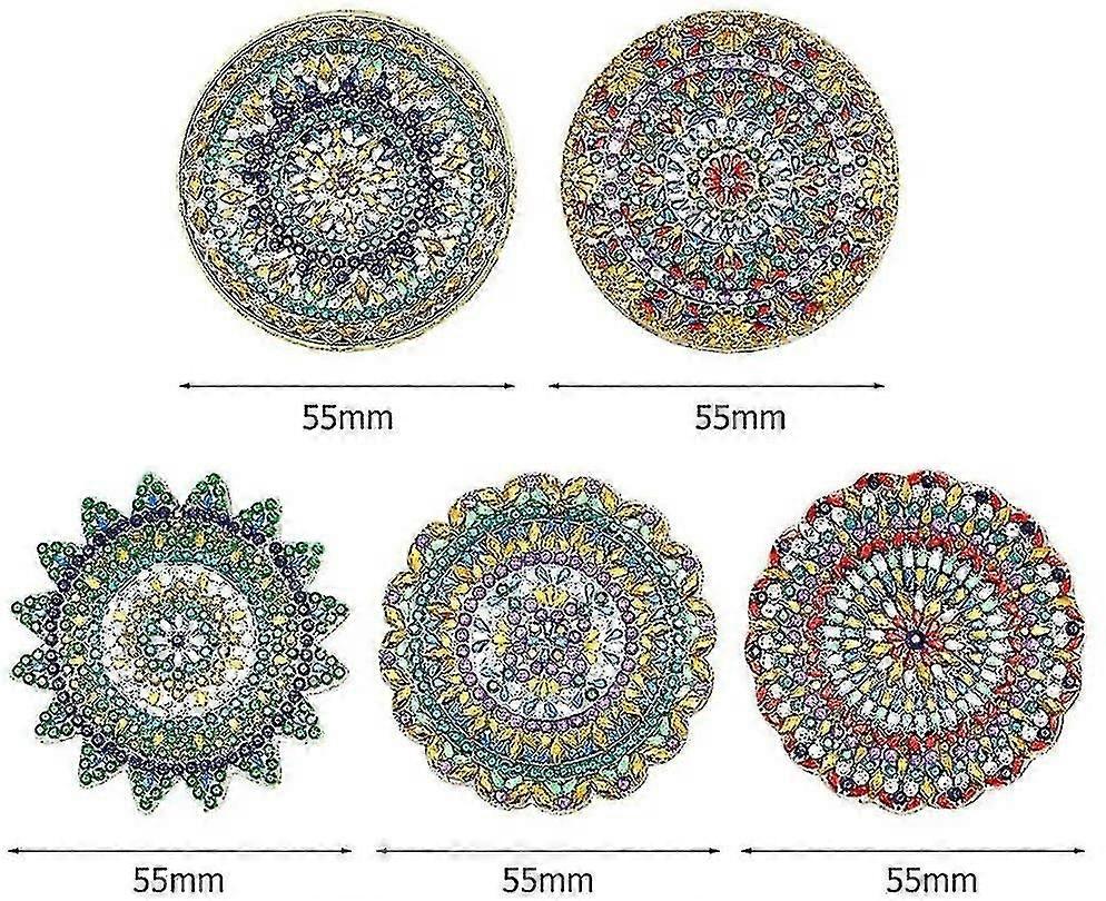 5dダイヤモンドペインティングキットキーチェーン、5pcs DIY手作りフルダイヤモンド絵画装飾アクセサリー