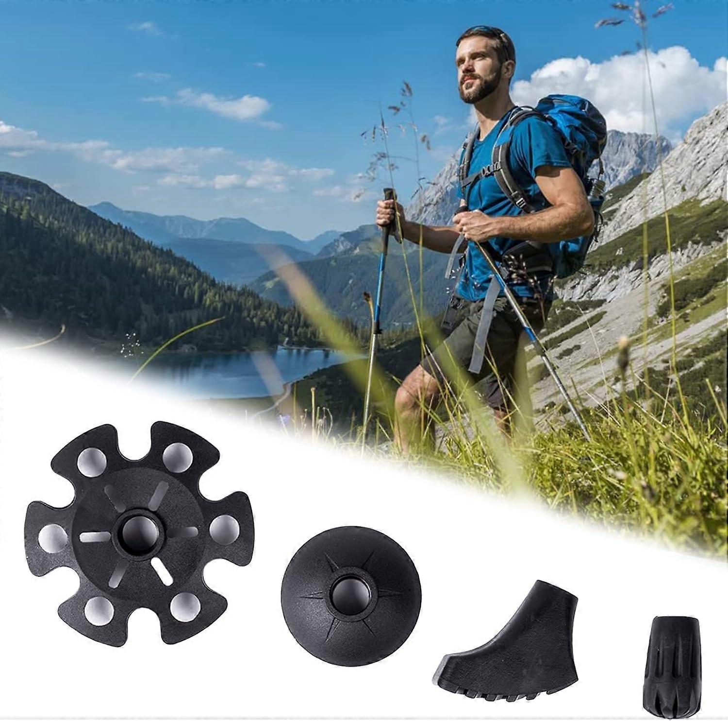 8 Pcs Walking Stick Tips, Rubber Tip Protectors, Rubber Tips, Tips for Nordic Walking Poles, Protective Rubber Tip Caps, Replacement Rubber Tips