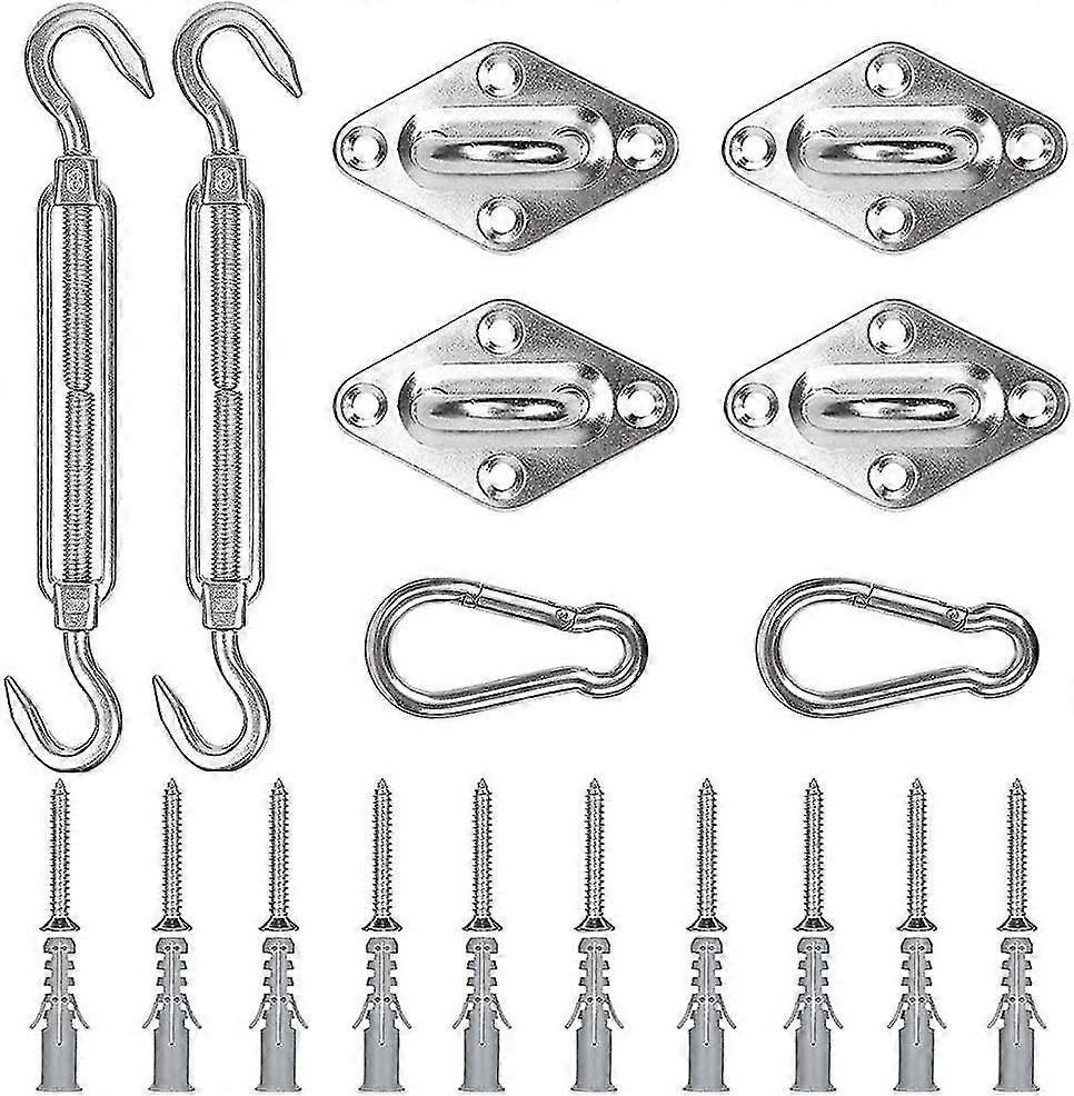 8pcs Shade Sail Fixing Kit ,stainless Steel ,hammock Hook,spring Hooks Wire Tensioner