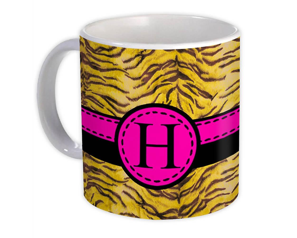 Gift Mug: Monogram Letter H Tiger