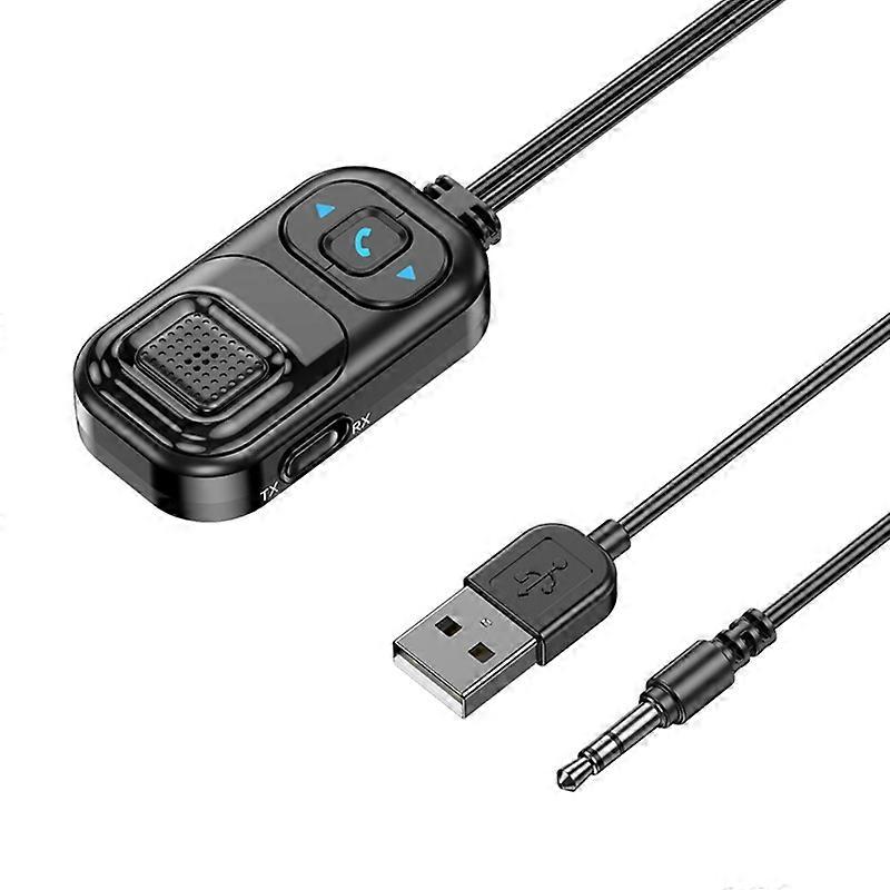 Bluetooth-compatible 5.1 Audio Aux Adapter Dongle USB 3.5mm Jack Car Audio
