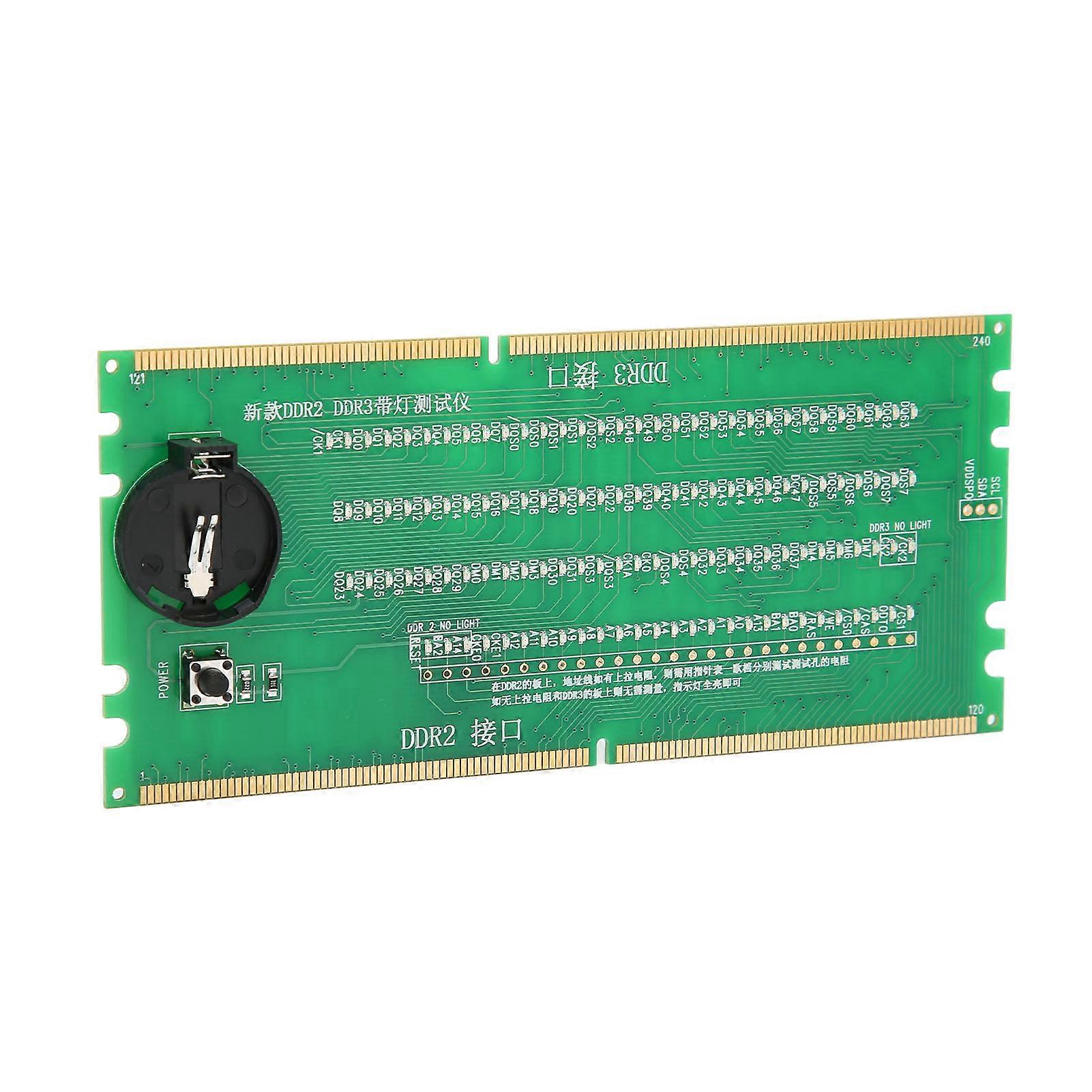 Computer Memory Tester 2 in 1 for DDR2 DDR3 with LED Indicators for Desktop Mainboards