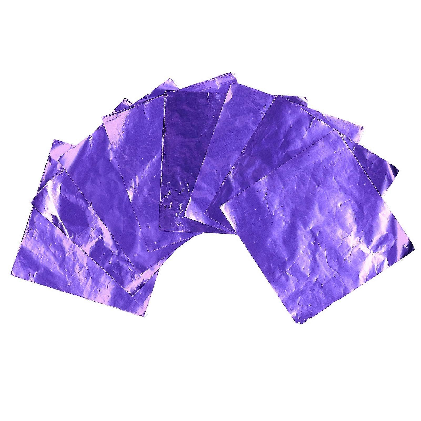 Purple Glossy Tin Foil Paper for DIY Baking Packaging 50Pcs Home Chocolate Sweet Bakery