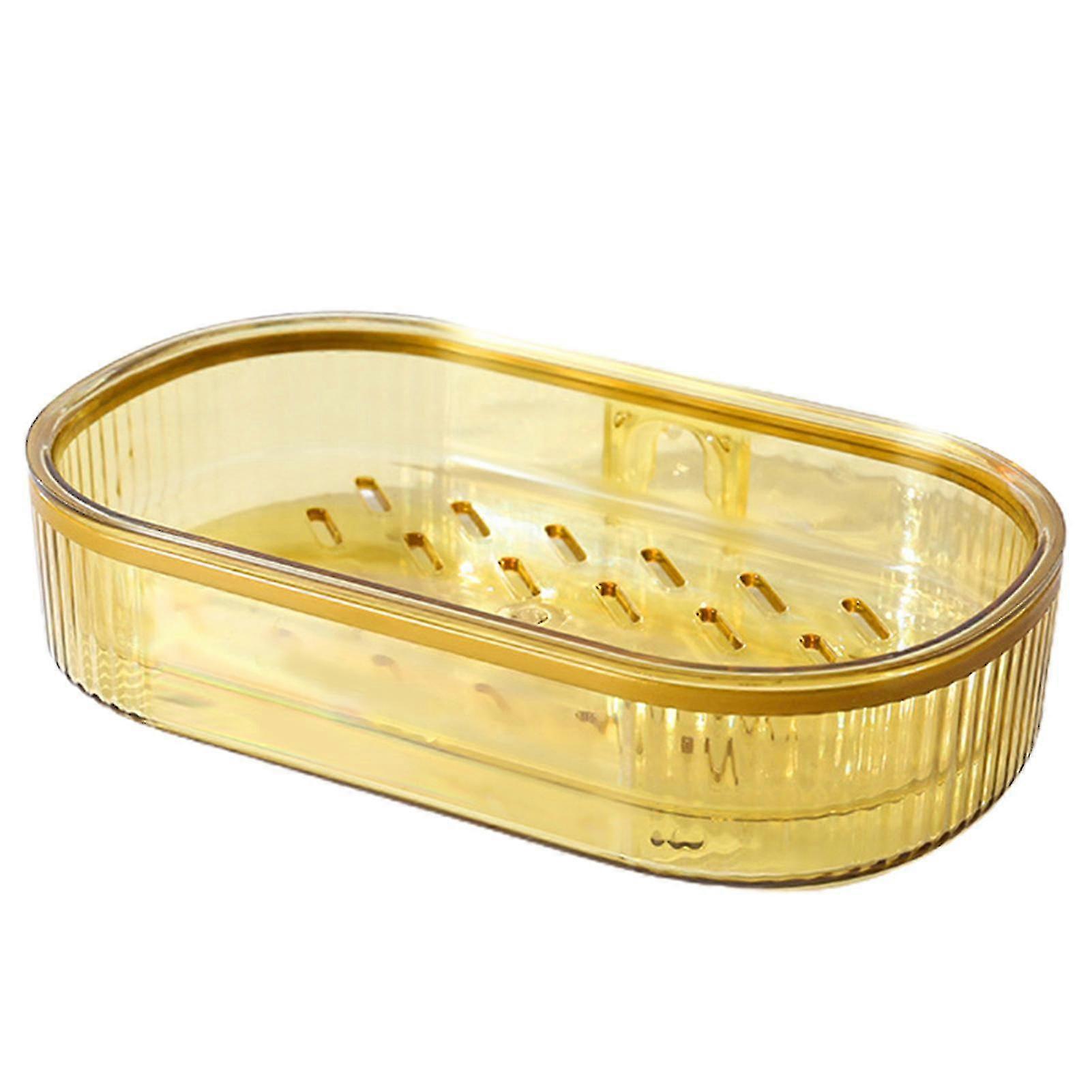 Self Draining Soaps Dishes With Drip Tray Dual Layer Removable Soaps Container