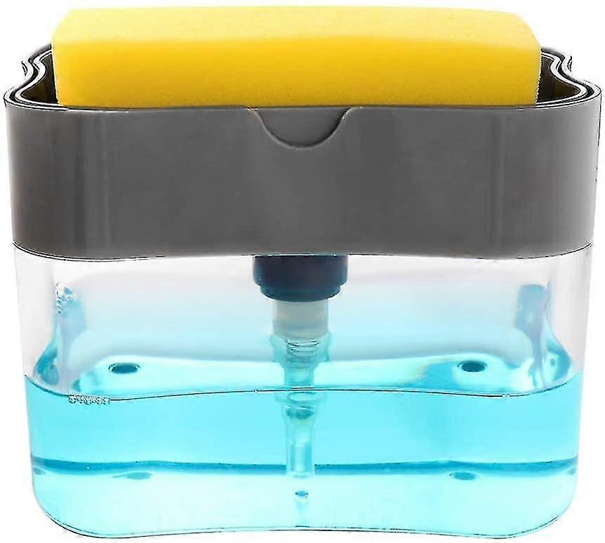 2-in-1 Soap Dispenser And Sponge Set Grey