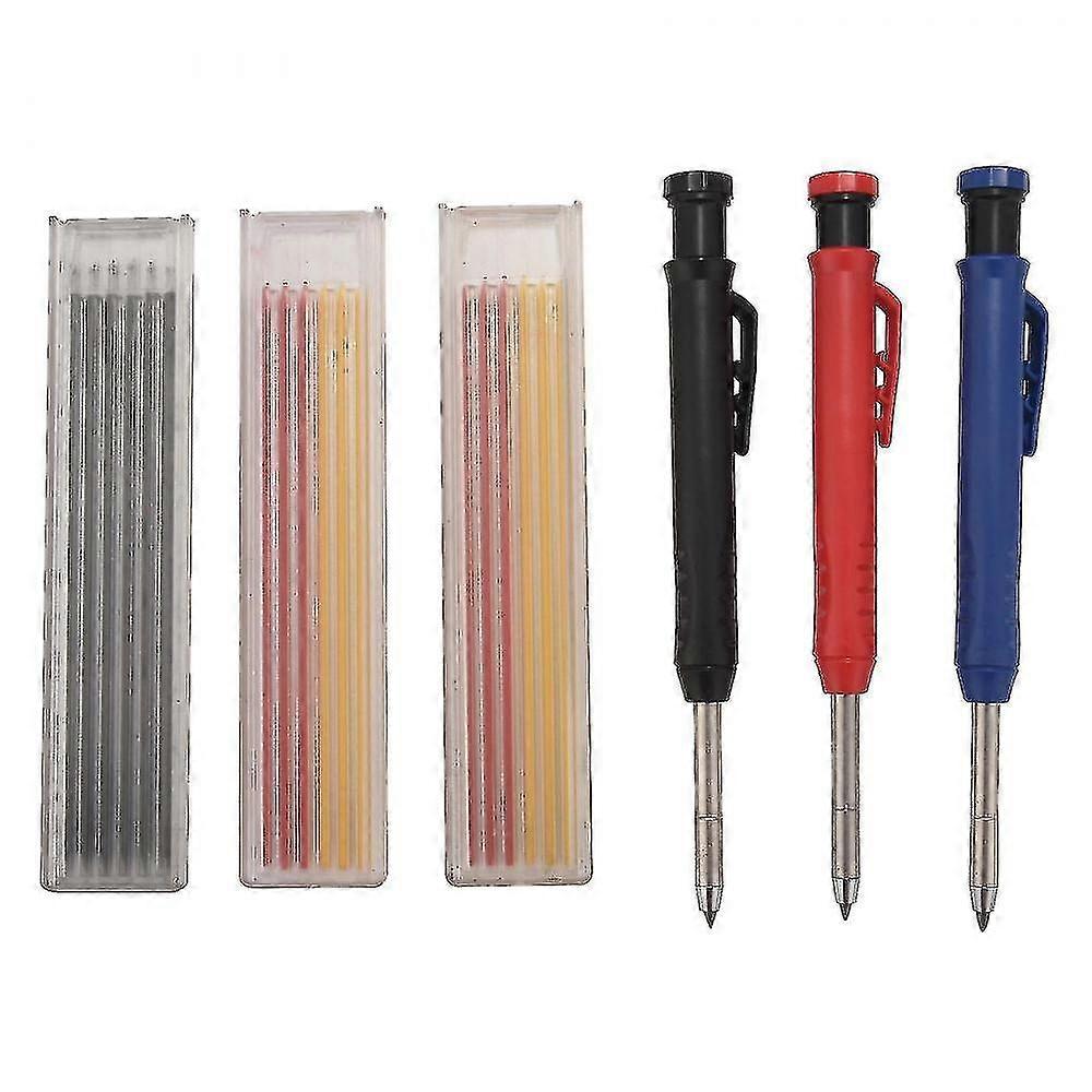 3 Solid Color Woodworking Pencils,long Nostril Automatic Pencil UMK