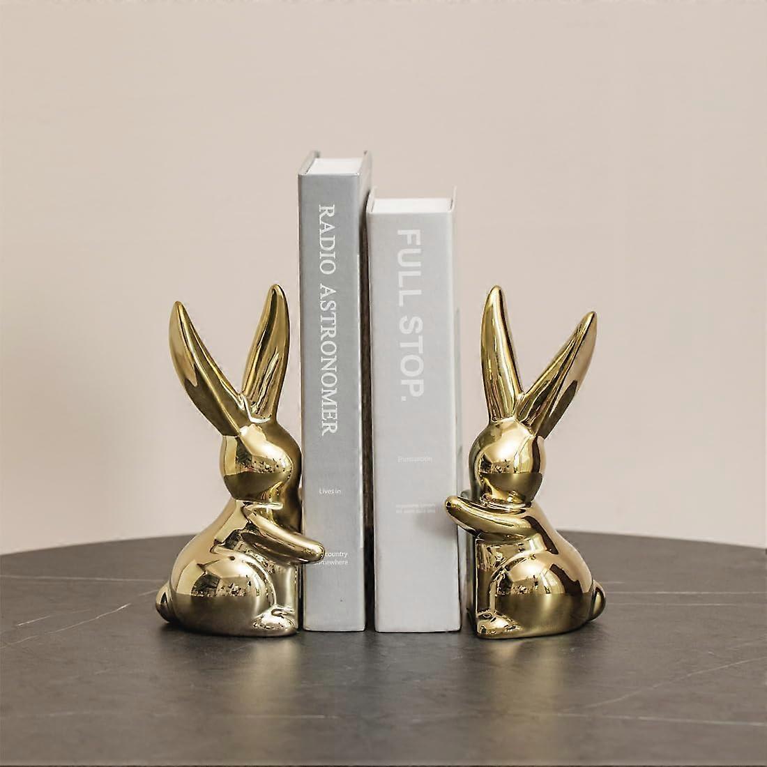 Decorative Ceramic Book Ends, Quirky Rabbit Bookends, Bunny Book ...